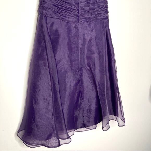 NWT David’s Bridal Wms 2 Strapless Purple Lapis Organza Dress Formal Bridesmaid - Picture 10 of 14
